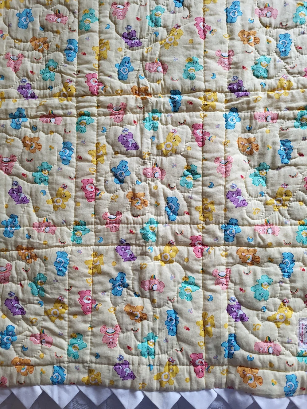 Handmade Care Bears Patchwork Baby Quilt - Yellow 33